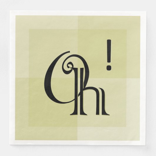 Serviette En Papier Oh! Oeuvre Jaune Moderne, Célébrations Surprises (Devant)