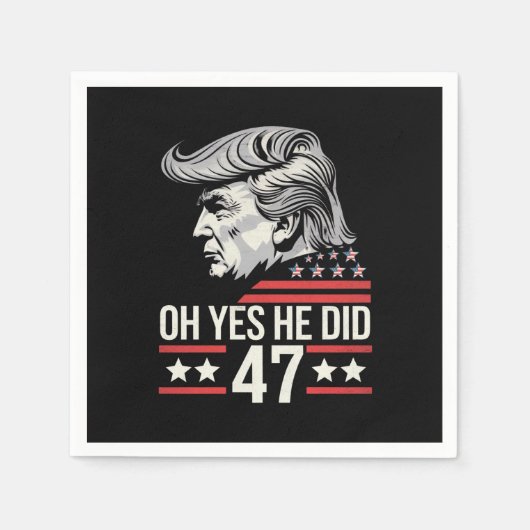 Serviette En Papier Oh Oui Il A Fait 47 Trump 2024 (Devant)