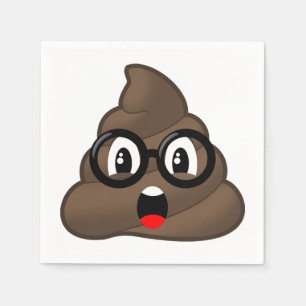 Serviette En Papier Oh Poop Emoji avec lunettes