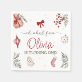 Serviette En Papier Oh Quel Amusant Noël Anniversaire (Devant)