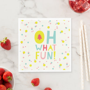 Serviette En Papier Oh Quel Amusant sapin de Noël Points Confetti colo