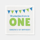 Serviette En Papier Oh Quel plaisir d'être ONE Blue Green Premier anni (Devant)