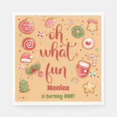 Serviette En Papier Oh quel plaisir Noël anniversaire (Devant)