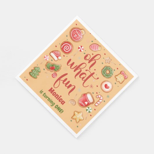 Serviette En Papier Oh quel plaisir Noël anniversaire (Coin)