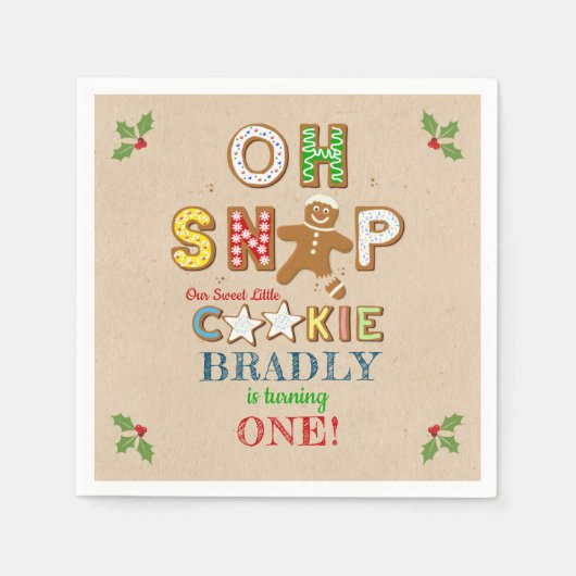 Serviette En Papier Oh, Snap ! Gingerbread Cookie N'importe quel âge A (Devant)