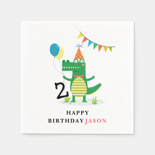 Serviette En Papier Oh Snap mignon Alligator dans Anniversaire de enfa (Devant)