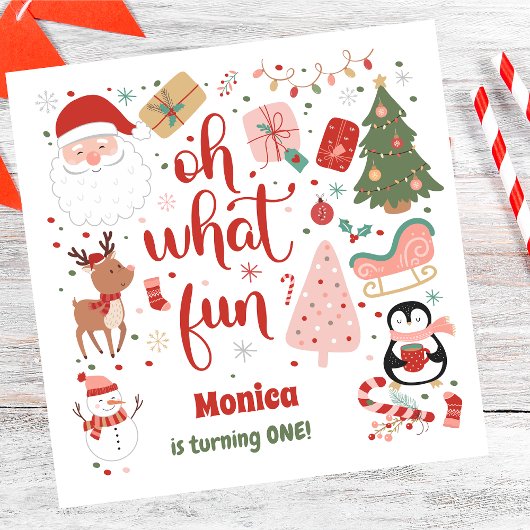 Serviette En Papier Oh what fun christmas birthday