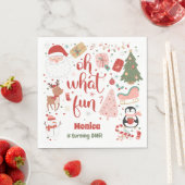 Serviette En Papier Oh what fun christmas birthday (En situation)
