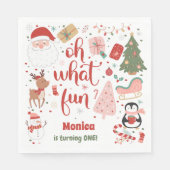 Serviette En Papier Oh what fun christmas birthday (Devant)