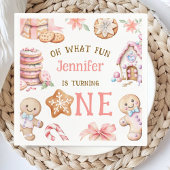 Serviette En Papier Oh What Fun Gingerbread 1st Birthday Paper
