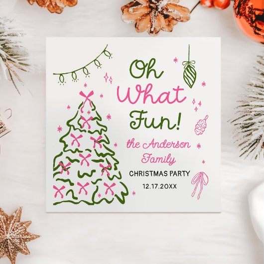 Serviette En Papier Oh What Fun Hand Drawn Christmas Holiday Party