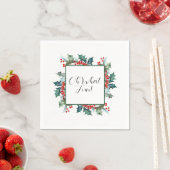 Serviette En Papier Oh What Fun Holly et Berries (En situation)
