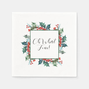 Serviette En Papier Oh What Fun Holly et Berries