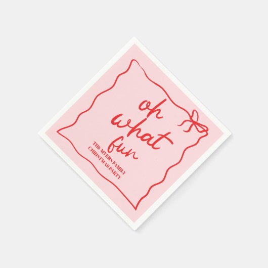 Serviette En Papier Oh What Fun Main dessinée fête de Noël (Coin)