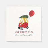 Serviette En Papier Oh What Fun Winter Car Anniversaire de enfant Part (Devant)