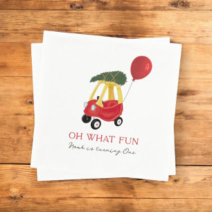 Serviette En Papier Oh What Fun Winter Car Anniversaire de enfant Part