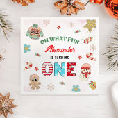 Serviette En Papier Oh What Fun Winter Noël 1er Anniversaire
