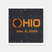 Serviette En Papier Ohio 2024 Total Éclipse Solaire (Devant)
