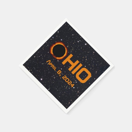 Serviette En Papier Ohio 2024 Total Éclipse Solaire (Coin)