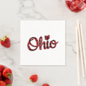 Serviette En Papier Ohio Buffalo Plaid Christmas Ohio Pride Buckeye St (En situation)