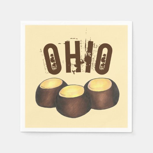 Serviette En Papier Ohio OH Beurre d'arachide Buckeye Buck Eye Nut Can (Devant)