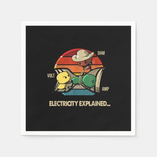 Serviette En Papier Ohm Volt Amp Electricity Expliqué Électricien (Devant)