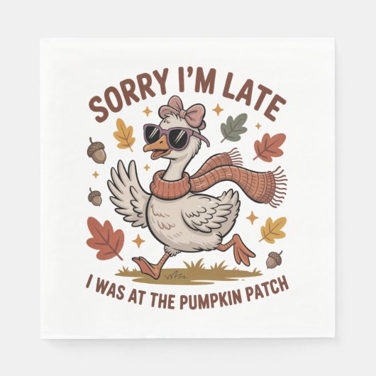 Serviette En Papier Oie d'automne drôle (Devant)