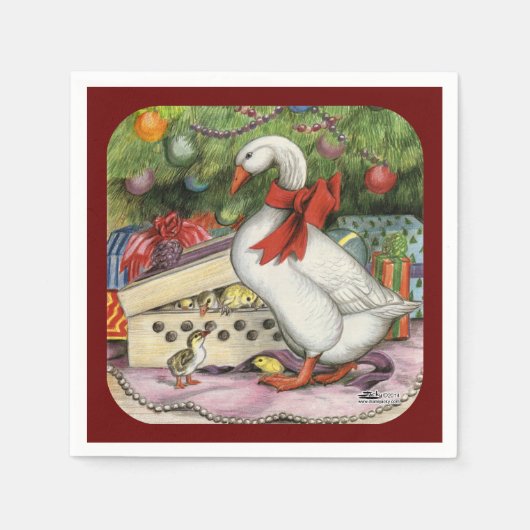 Serviette En Papier Oie de Noël (Devant)