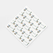 Serviette En Papier Oie de Noël en blanc (Coin)