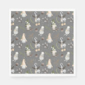 Serviette En Papier Oie de Noël et Gnomes (Devant)