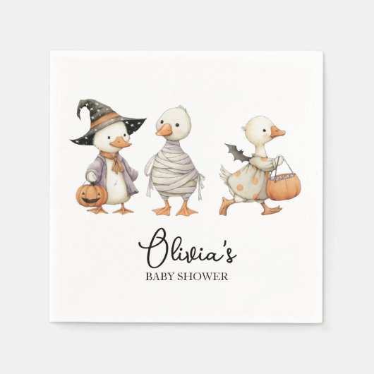 Serviette En Papier Oie d'Halloween baby shower (Devant)