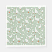 Serviette En Papier Oie et arc vert (Devant)