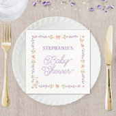 Serviette En Papier Oie Fleur sauvage baby shower Personnalisée