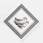 Serviette En Papier Oies Gingham (Coin)