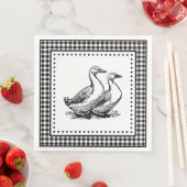 Serviette En Papier Oies Gingham (En situation)