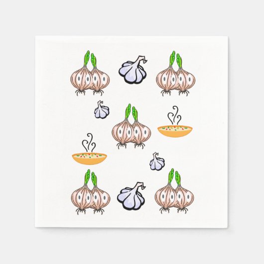 Serviette En Papier Oignons, Ail, Soupe Serviettes de cuisine (Devant)