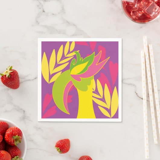 Serviette En Papier oiseau (En situation)