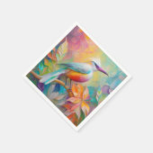 Serviette En Papier Oiseau à poitrine rouge à bec rose (Coin)