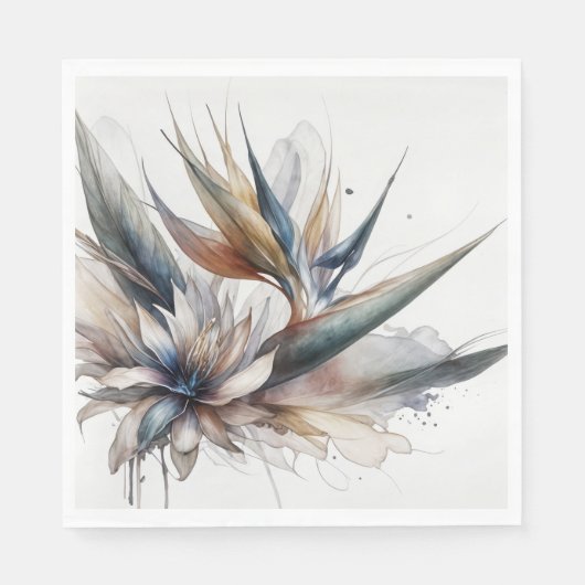 Serviette En Papier Oiseau Abstrait du paradis (Devant)