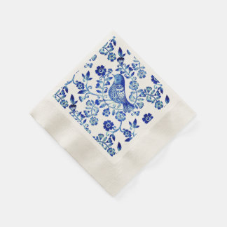 Serviette En Papier Oiseau bleu de Delft 🐦 floral pays français Sctol