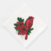 Serviette En Papier Oiseau cardinal, illustration de Noël (Coin)