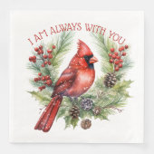 Serviette En Papier Oiseau cardinal rouge qui vous rappelle Noël d'hiv (Devant)