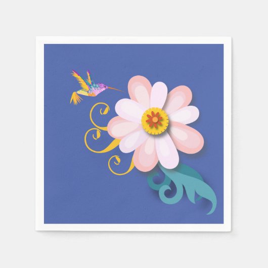 Serviette En Papier Oiseau coloré (Devant)