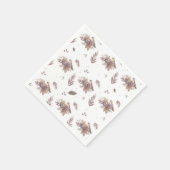 Serviette En Papier Oiseau d'automne neutre Motif sans couture (Coin)