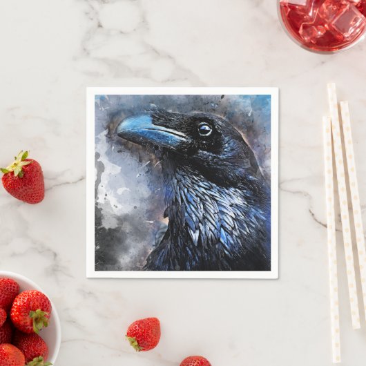 Serviette En Papier oiseau de corneille #crow (En situation)