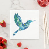 Serviette En Papier Oiseau de couleur géométrique (En situation)
