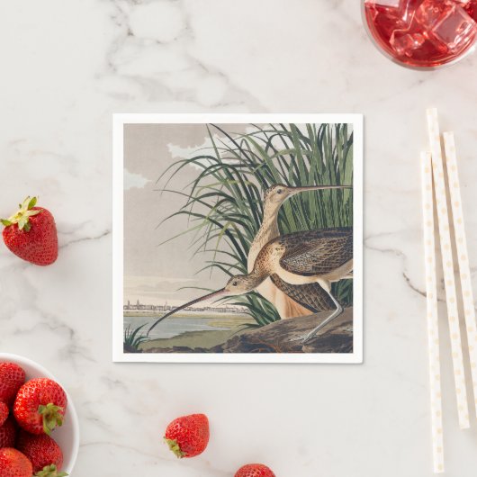 Serviette En Papier Oiseau de Courlis à long bec Audubon (En situation)