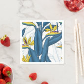 Serviette En Papier Oiseau de fleurs de paradis sur blanc (En situation)