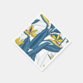 Serviette En Papier Oiseau de fleurs de paradis sur blanc (Coin)