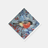 Serviette En Papier Oiseau de Noël (Coin)